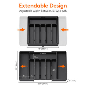 Lifewit Silverware Drawer Organizer, Utensil Flatware Cutlery Holder Tray Organizer for Kitchen Drawer