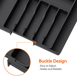 Lifewit Silverware Drawer Organizer, Utensil Flatware Cutlery Holder Tray Organizer for Kitchen Drawer