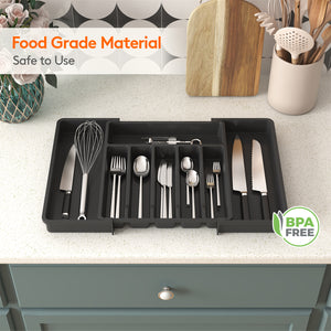 Lifewit Silverware Drawer Organizer, Utensil Flatware Cutlery Holder Tray Organizer for Kitchen Drawer