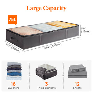Lifewit Under Bed Storage Organizer Bins, Storage Bags Containers, 3/6 Packs