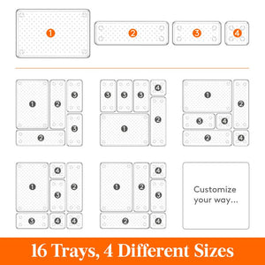 Lifewit 16 PCS Plastic Drawer Organizer for Desk 