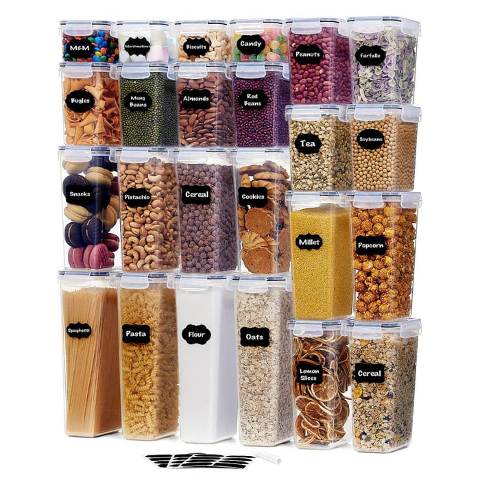 Lifewit 24PCS Airtight Food Storage Containers with Lids for Cereal, Spaghetti, Flour, Sugar
