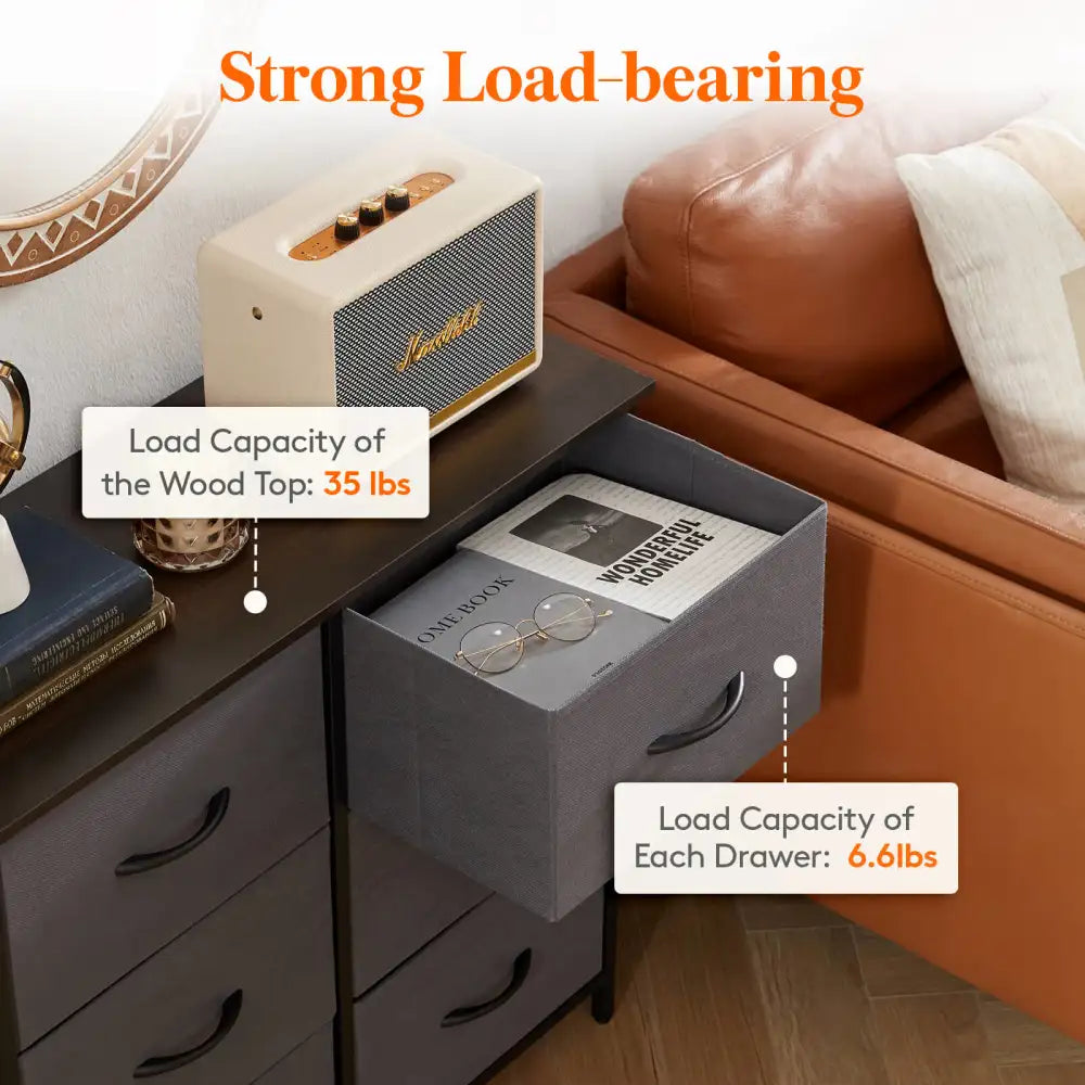 6 Drawer Double Fabric Dresser for Bedroom Nursery Lifewit