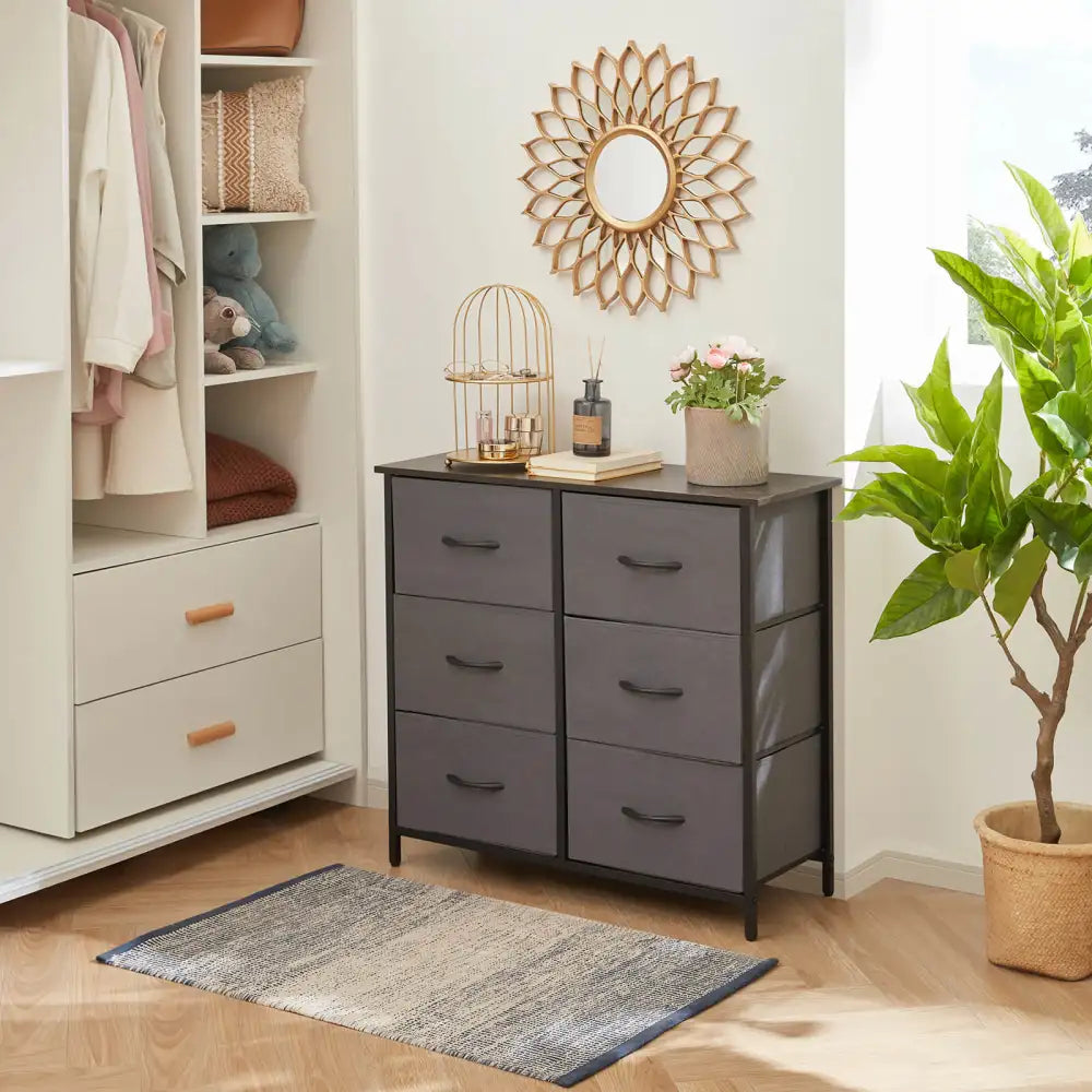 6 Drawer Double Fabric Dresser for Bedroom, Nursery - Lifewit Lifewitstore 6 Drawer Double Fabric Dresser for Bedroom, Nursery - Lifewit Lifewitstore