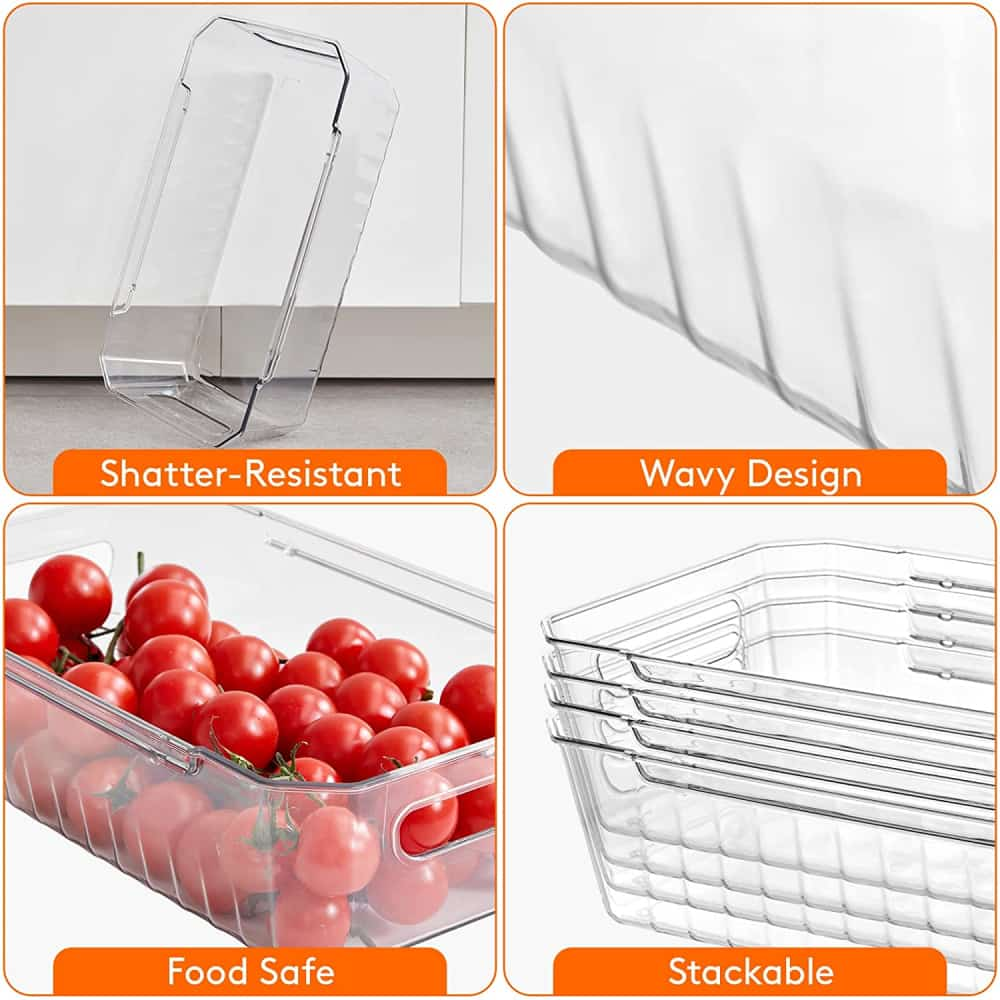 Stackable Transparent Food Storage Box Refrigerator Storage Box