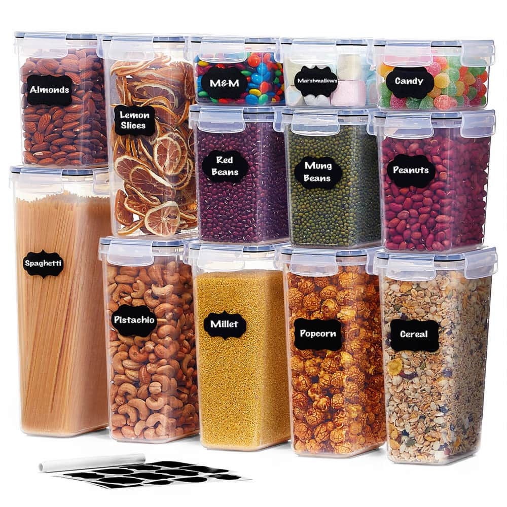 Airtight Food Storage Containers with Lids for Cereal, Spaghetti, Flour, Sugar, Dry Food