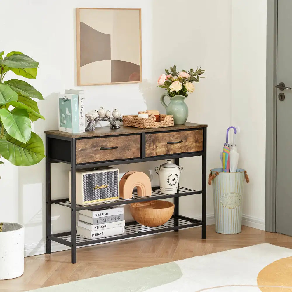 Slim console table with storage deals