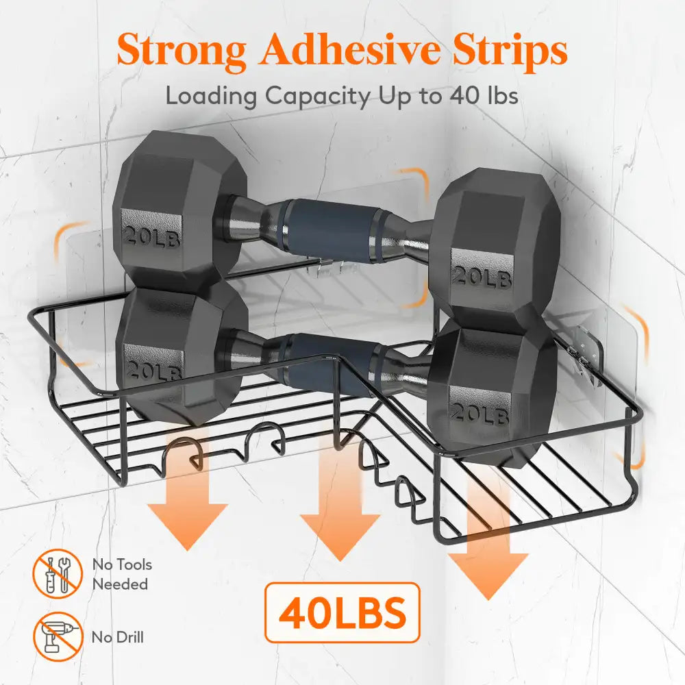 Corner Shower Caddy, No-Drilling