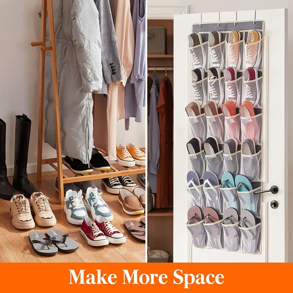 Oxford Cloth Over The Door Hanging Shoe Organizer for Wall Bedroom Bunk Bed