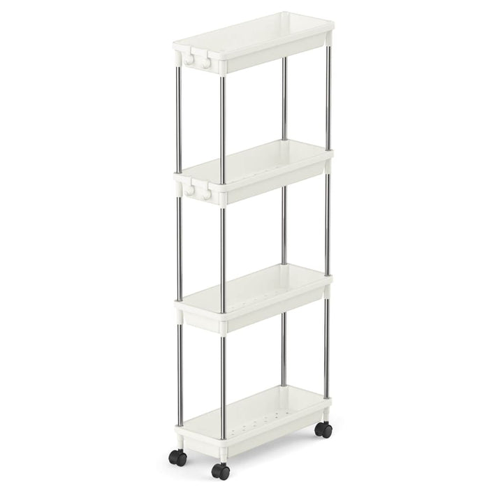 Lifewit Extra-Slim 3/4 Tier Rolling Cart for Kitchen, Utility, Bathroom, White/Black