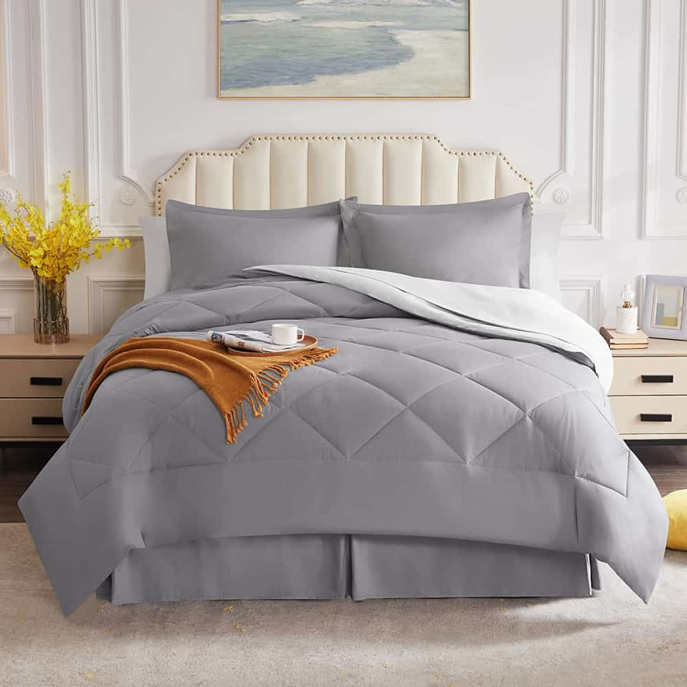 Gray Microfiber Comforter Bedding Set - Lifewit – Lifewitstore