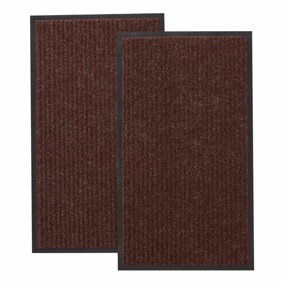 2x3 Transitional Brown Small Area Rug, Throw Mat for Indoor Entry