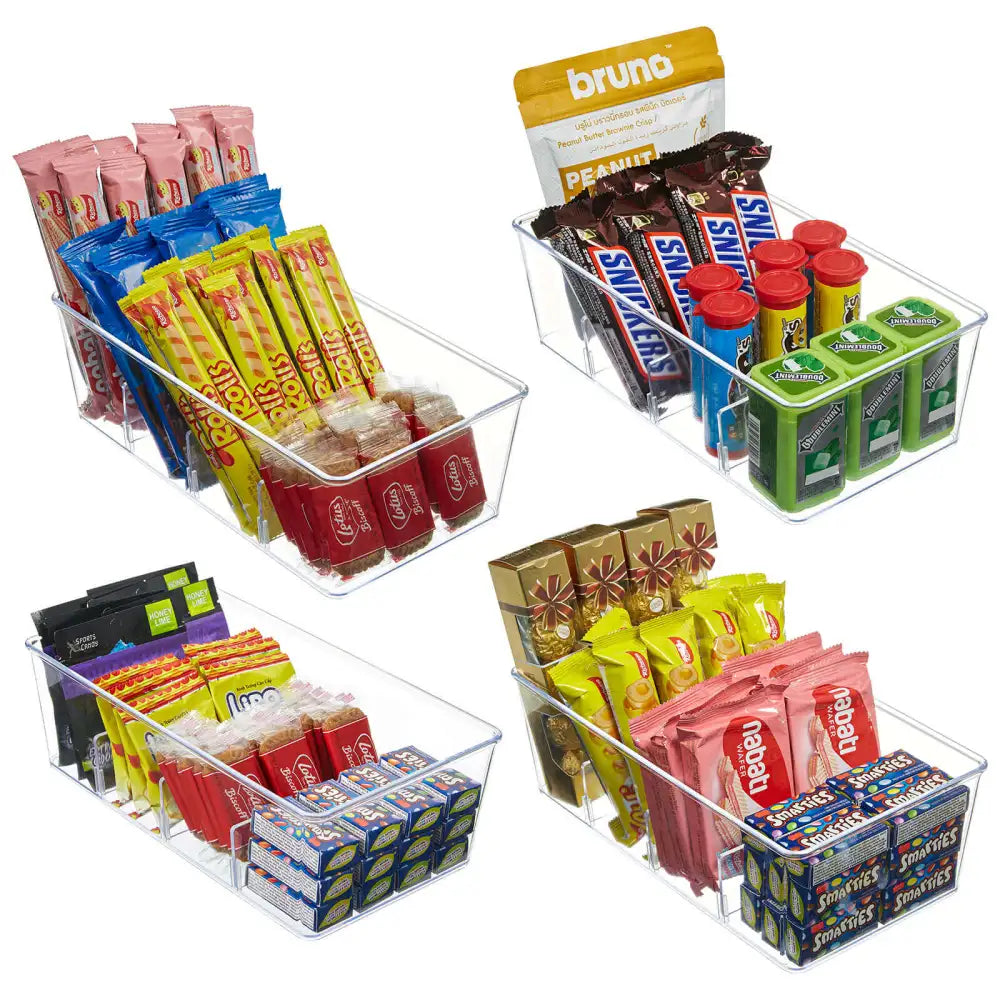 Pantry Snack Organizer Bins, Plastic Snack Organizer Box