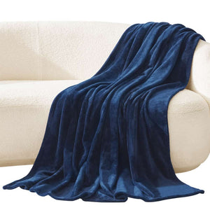 Lifewit Plush Fleece Throw Blanket Grey/Blue 