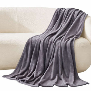 Lifewit Plush Fleece Throw Blanket Grey/Blue 