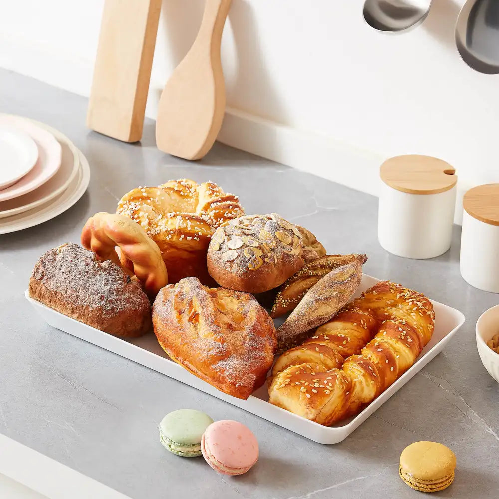 Lifewit 3 Lagen Dienblad voor Feestspullenn, 30x17cm Plastic Planken voor het Serveren van Eten, Witte Herbruikbare Dienbladen met Zwart Metalen Lifewit 3 Lagen Dienblad voor Feestspullenn, 30x17cm Plastic Planken voor het Serveren van Eten, Witte Herbruikbare Dienbladen met Zwart Metalen