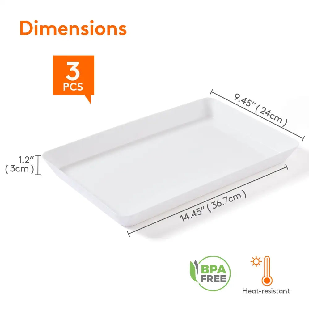 Serving Tray Platters, Acrylic Food Lunch Tray for Party, Snack