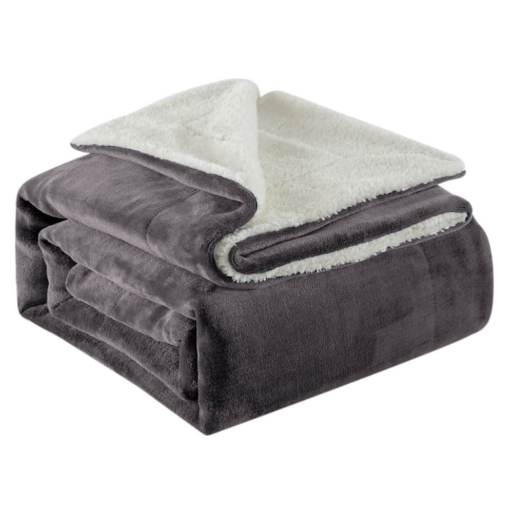 Sherpa Throw Blanket, Cozy Fuzzy Fluffy Fleece Blanket for Bed