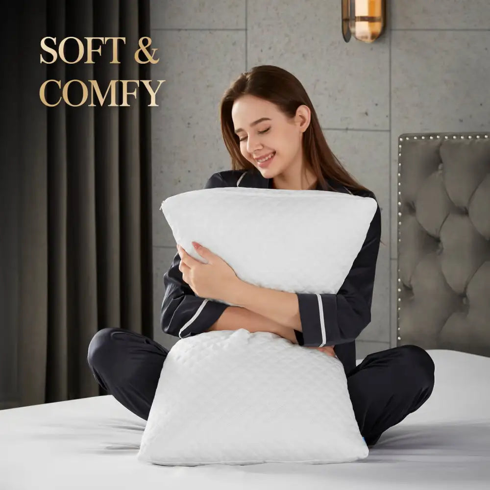 Shredded Memory Foam Pillow Memory Foam Bed Pillow Shredded Foam Pillow  Cushion Sleeping Multiple Sizes Travel