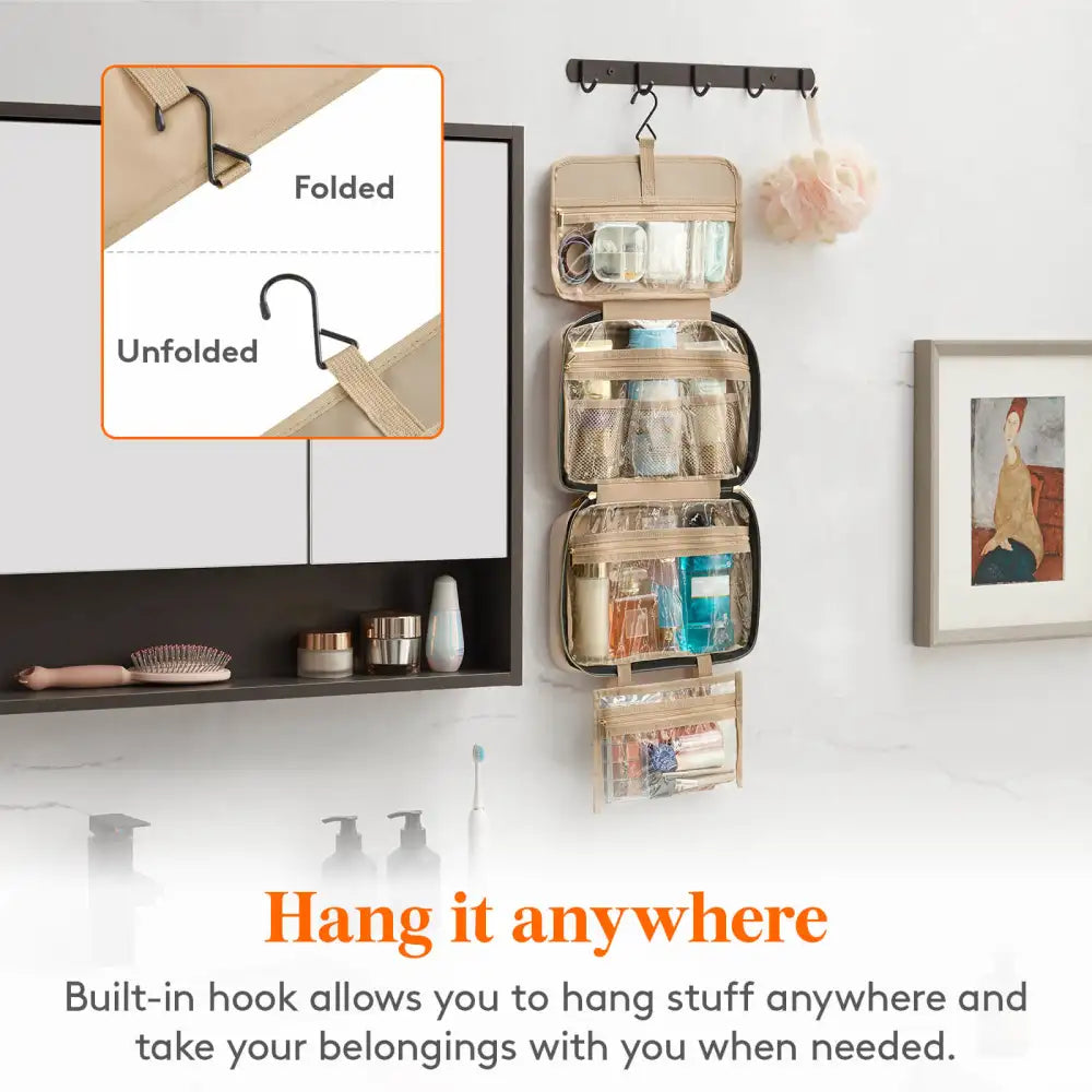 Toiletry Bag for Women Travel Bag with Hanging Hook Bathroom Organizer