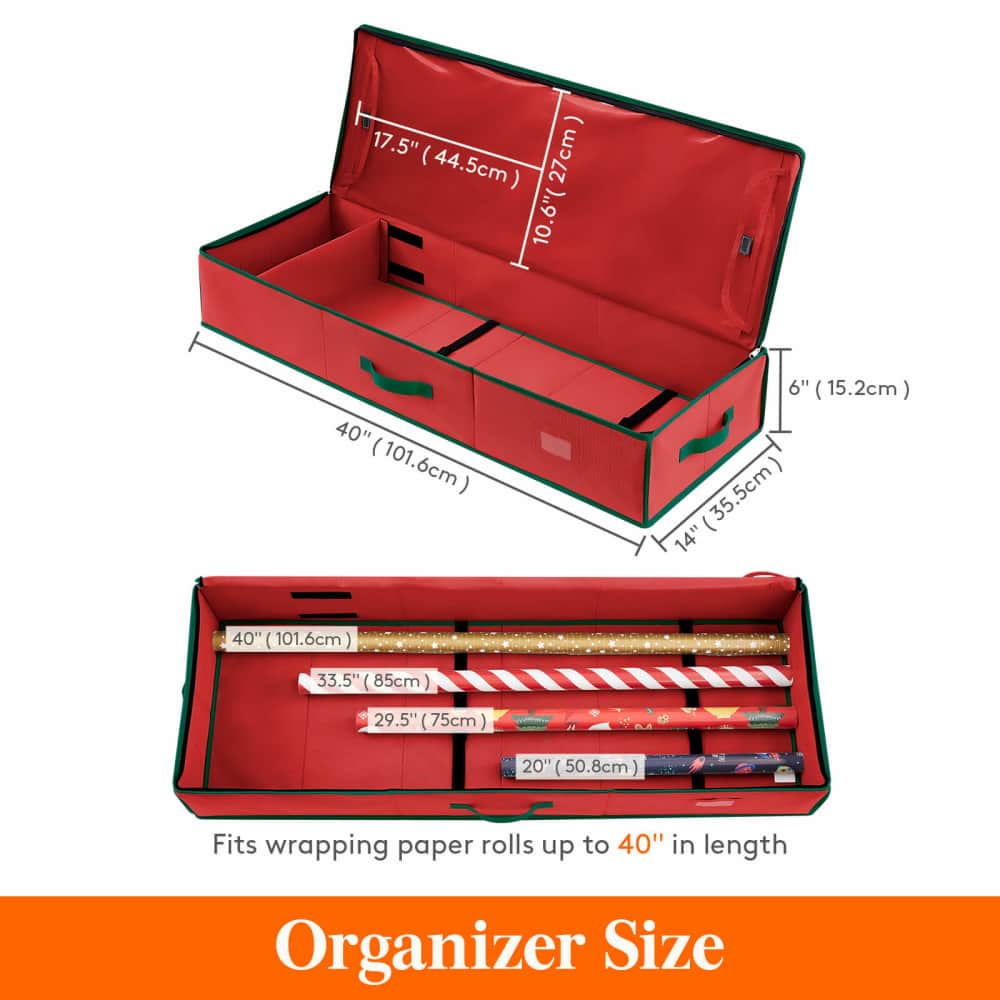 Wrapping Paper Storage Container, Under Bed Christmas Storage Organizer ...